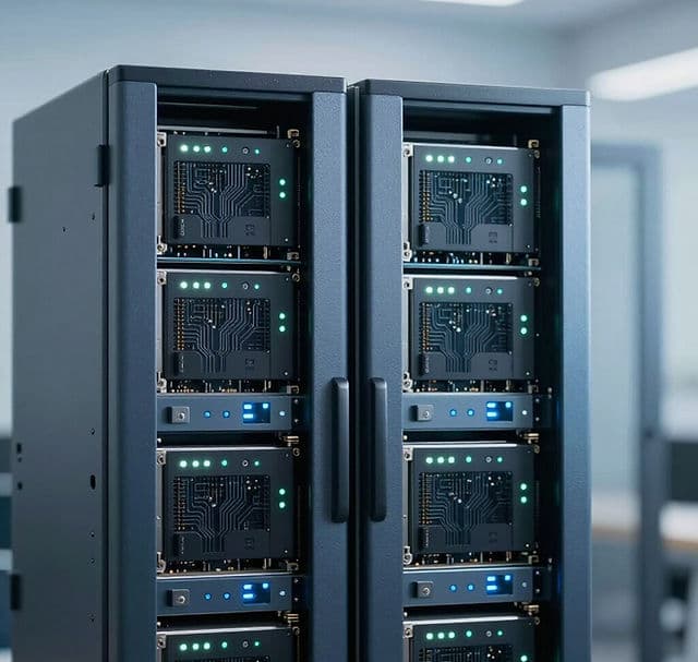 Server racks powering trading algorithms